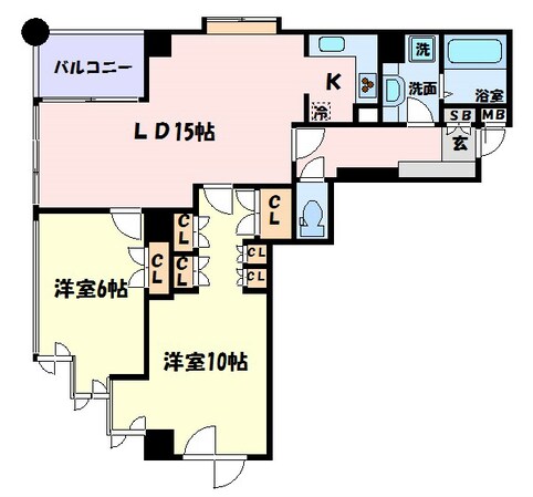 新神戸駅 徒歩3分 3階の物件間取画像